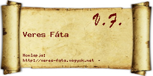 Veres Fáta névjegykártya